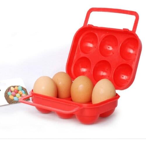 6 Grid Egg Storage Box Portable Egg Holder Container for Outdoor Camping Picnic Eggs Box Case Kitchen Organizer Case