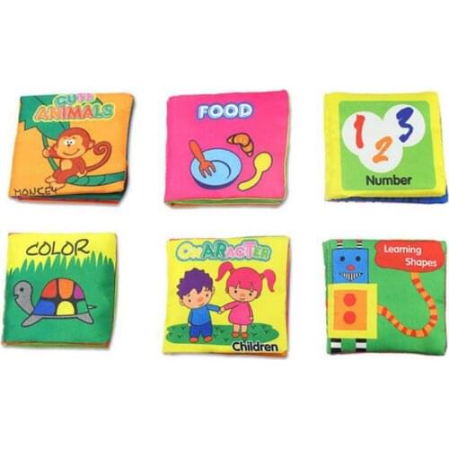 Hot!1PC Cloth Books Soft Baby Books Rustle Sound Baby Quiet Books Infant Early Learning Educational Toys 0 -12 Months Tear-proof