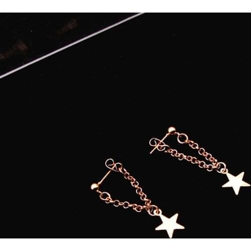 Fashion Personality Women Simple Five-pointed Star Dangle Earrings Fashion Jewelry Tassel Earrings Wedding Accessories
