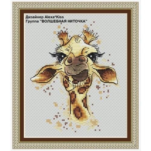 Manufacturer Embroidery Giraffe Dimensions Counted Cross Stitch Kit Indian with 100% Cotton Floss & Free Shipping for Wall Decor