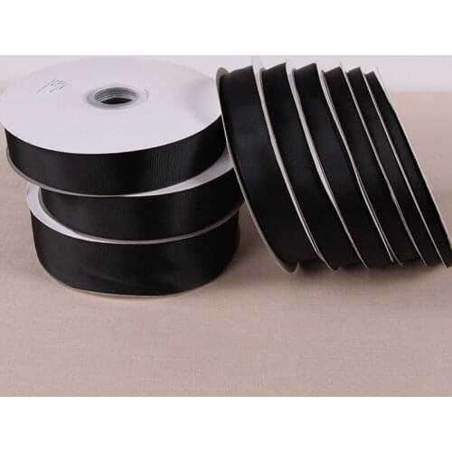 New (91 meters/lot) Width 6/10/12/15/20/25/35/40/50mm Black Grosgrain Ribbon Wedding Party Gift Wrapping Christmas Sewing Ribbon