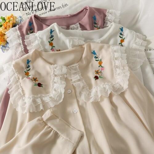 Блузки с вышивкой Oceanlove China At AliExpress