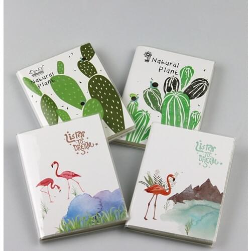 TUTU Creative flamingos Cactus Leaves Cover Planner Notebook Diary Book Binding Note Notepad Gift Stationery Random delive G0005