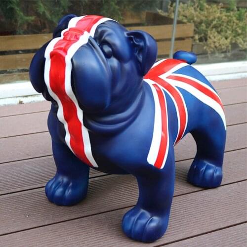 Sales 42CM European Ornaments British Bulldog Simulation Dog Decorations Shop Opening Housewarming Gifts L3018