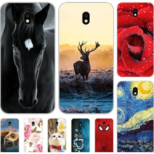 Cute Animal Cat Printing Case For Samsung Galaxy J5 2017 J530 J5 Pro J 5 2016 J510 J500 Cover Relief Cartoon Funda Coque
