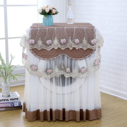 Lace Dust proof Protector Floral style Home Decor Washing Machine Cover 7 colors Washable 60*60*85cm Home Decoration