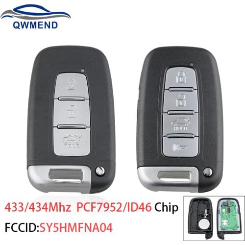 BHKEY 3/4 Buttons Car Remote Key for Kia Forte Soul Rio Borrego Sorento Optima Car Key PCF7952/ID46 Chip 433Mhz SY5HMFNA04