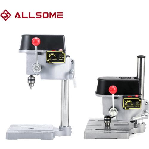 ALLSOME 220V 340W Electric Drill Stand Mini Table Top Bench Drill Stand Holder DIY Bracket Fixed Frame
