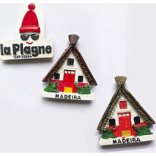 Portugal Souvenir fridge Magnets La-plagne Madeira Lapland Madland Islands Norway 3D Resin Refrigerator Magnets Home Decoration