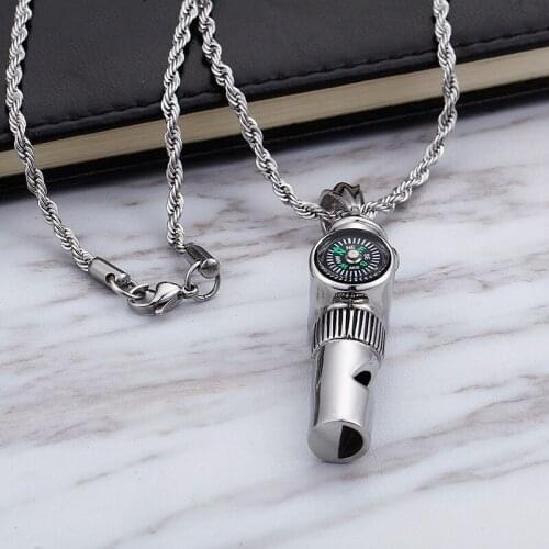 Wholesale Stainless Steel Ornament Retro Titanium Steel Pendant Horn Musical Instrument Creative Music Pendant