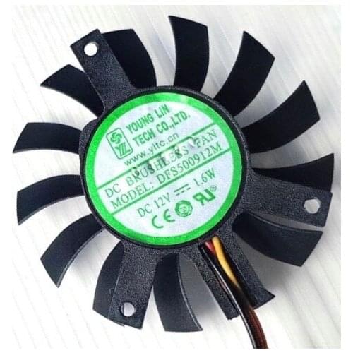 Dfs500912m rotating blade diameter 44mm hole pitch 35mm-35mm-27mm12v 3-wire graphics card cooling fan