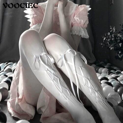 VOOCIEC Spring Autumn Japanese silk stockings for women Bottomed pantyhose JK cute anti hook wire Soft girl Lolita woman socks
