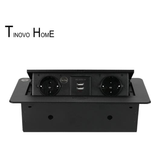 Pop-up Socket / EU Socket / Zinc Alloy / 2- Bit Socket Jack / USB charging 5V 2.1A / Hidden Office Conference Desktop Socket