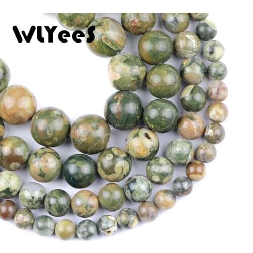 WLYeeS High Quality Bird Rock Beads Natural Stone 6 8 10 12mm Round Loose Bead for fashion Jewelry Bracelet Making DIY Accessory