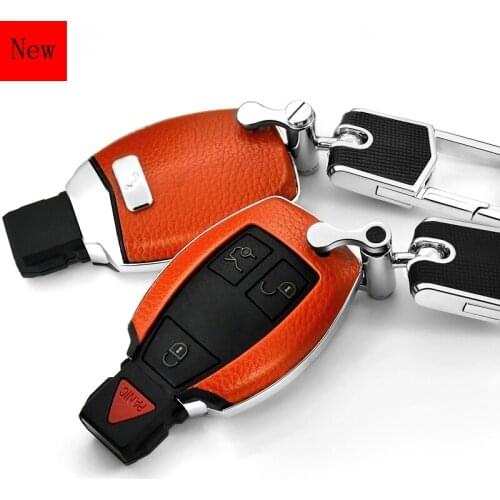 High-Quality Leather Car Smart Key Case Cover for Mercedes-Benz CLA200 B-class S-class Gla200 Glc260 Glk300 Car Accessories