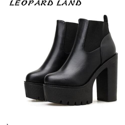 PRETO BRANCO 2021 Women Boots Autumn Winter Shoes Women Casual Thick Thick Round Head Sleeve High Heel Boots Ankle Women JXQ