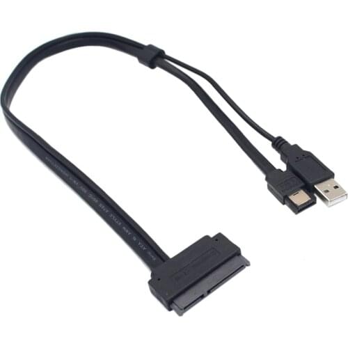 2.5 inch Hard Disk Drive SATA 22Pin to eSATA Data USB Powered Cable Adapter for Optimized For SSD, Support UASP SATA III\EC-SSHD