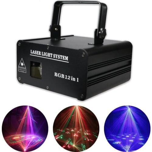 1.5W RGB 12in1 Laser Light 1W 600MW Full Color Aluminum Shell Projector DJ Disco Galvanometer Scanning luces laser para fiestas