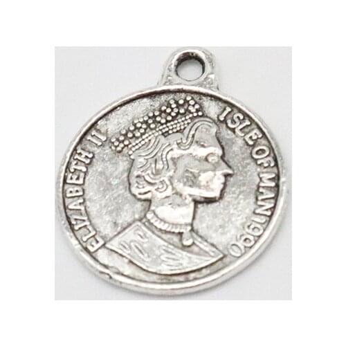 10pcs Coin Simple Fashion Beauty Head Alloy Retro Charms DIY Making Earrings Necklace Jewelry Accessories New Fashion