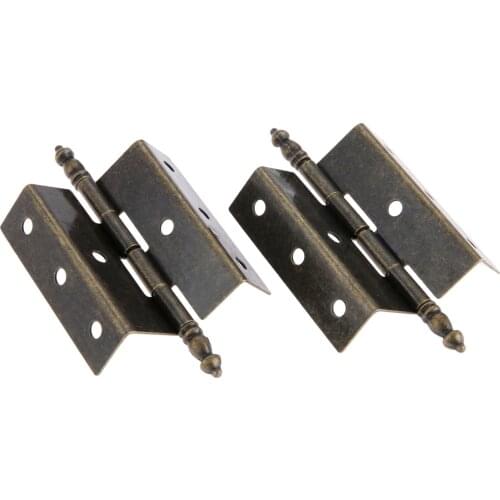 2sets Double Fold Hinge Antique Bronze Crown Head Hinges 55mmx51mm Cabinet Wooden Box Jewelry Gift Wine Case Cupboard Vintage