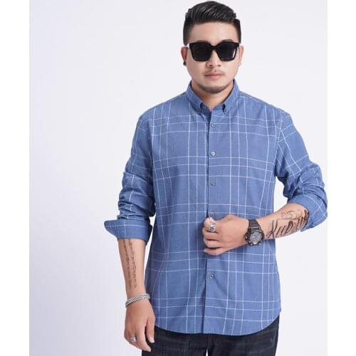 2020 New Plaid Plus Size 8xl 7xl 6xl Men Shirt Long Sleeve Shirts Men Dress Large Casual Social Shirts Men Clothing Streetwear