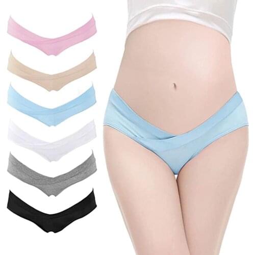 6pcs Tangas Women Sexy Panties Low Rise V Shaped Cotton Pregnancy Postpartum Panties Ropa Interior Femenina Seamless Thong Brief