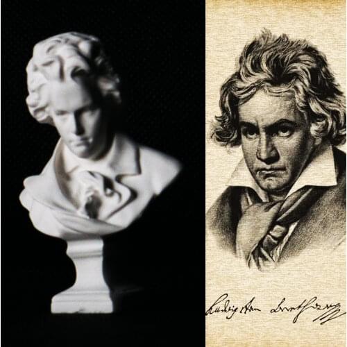 7cm musician Beethoven mini resin imitation plaster head European character ornaments art sketch supplies small sculptures