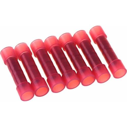 BNYF1.25 Red Insulated Middle Joints Nylon brass Splice Connectors 10PCS terminal AWG22-16 0.5-1.5mm2