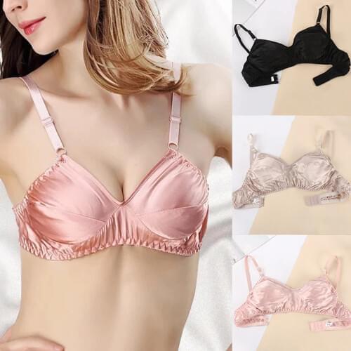 Women Sexy Real silk Bra Wireless underwear 100% Mulberry Silk Bra Lingerie Brassiere