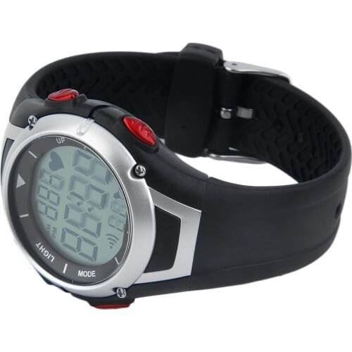 3 Meter Waterproof Heart Rate Monitor Wireless Chest Strap Sport Watch Running Diving Watch with Back-light Alarm Clock