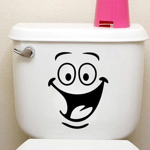 Face WC Toilet Decal Room Art Decor Funny Bathroom Kitchen Wall Sticker