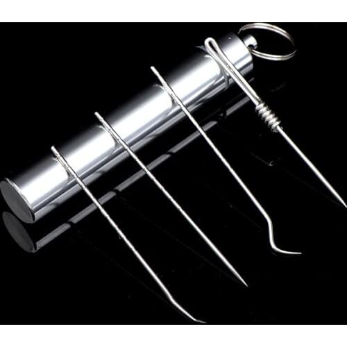 HOT! Stainless Steel Toothpick Set With Portable Toothpick Holder Outdoor Household Travel Seal Storage Container Box Case