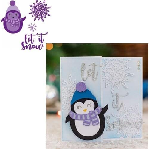 Metal Cutting Dies Scarf Penguin Let It Snow Christmas Crafts For Card Album Photo Making Embossing Stencil New Die Cut 2019