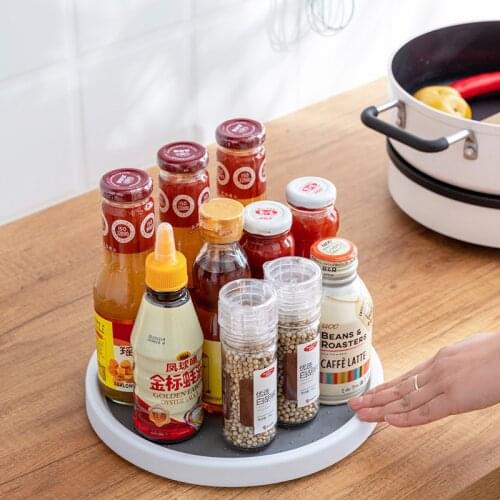 Yimijia multifunctional rotary shelf single layer kitchen condiment seasoning bottle fruit plate sorting storage rack