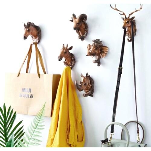 Hook Multifunctional Animal Head Decoration Hook Decoration Hook Bathroom Coat Hook Wall Decoration Behind The Door Hook