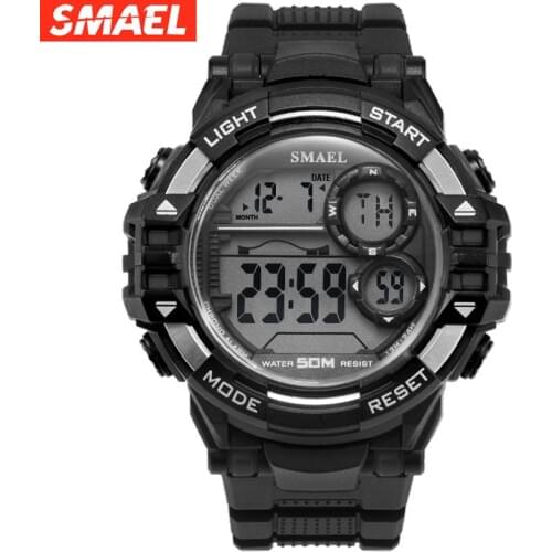 SMAEL Digital Watches Men Big Dial Sport Watch Running 50M Waterproof LED Clock Digital Watch clock Men Digital Watch Sport