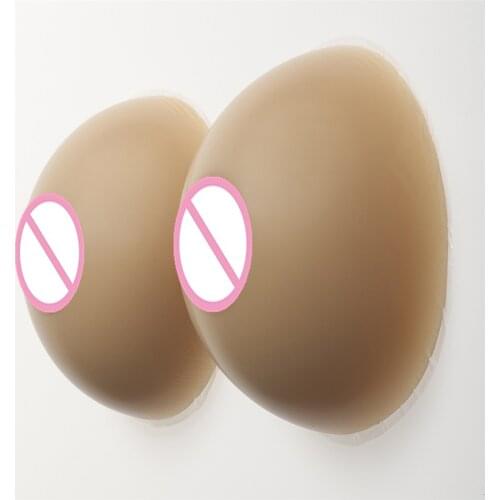 Men Silicone Fake Boobs 800g/Pair Transvestite Brown Breast Forms Enhancer Drag Queen Crossdress CD Shemale Fake Breast