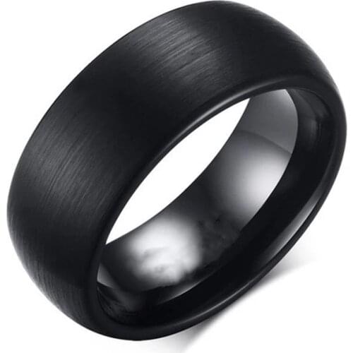 8mm Men Ring Matte Stainless Steel Solid Simple Rings Wedding Band Anniversary Birthday Gift For Men Jewelry