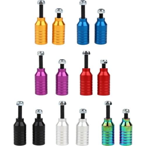 2pcs Durable Stunt Scooter Pegs Set with Steel Axle Bolts Scooter Mounting Hardware Accessories