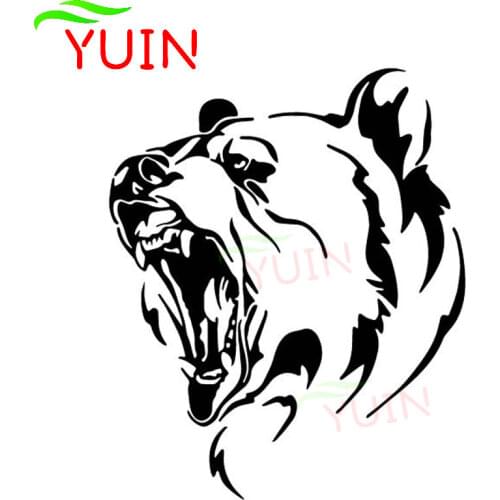 Car Sticker Motorcycle Decals Roaring Brown Bear Pattern Decoration Accessories Creative Anti-ultraviolet Decal