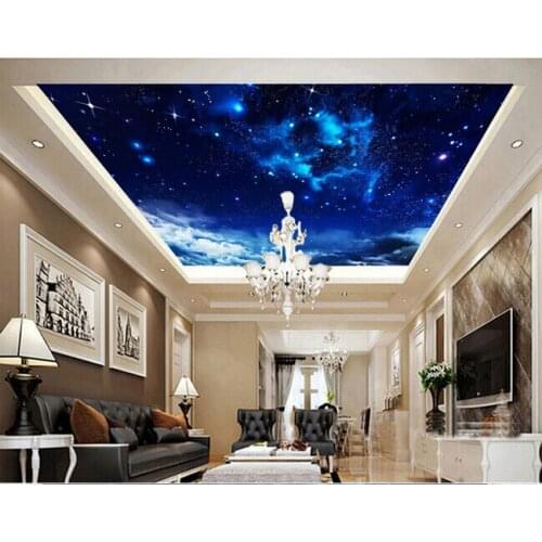 Custom ceiling wallpaper, the universe star wall paintings in the living room bedroom ceiling wall waterproof wallpaper