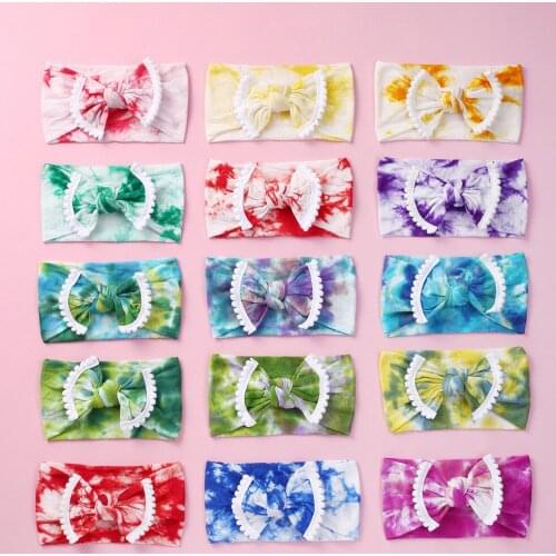 Pudcoco Newborn Girls Gradient Head Wrap Infant Toddler Soft Knot Rectangle Hair Band with Bows Lovely Sweet Lively Fashion