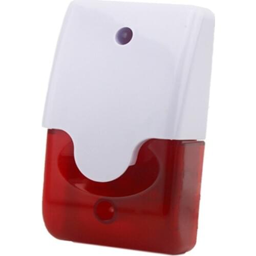 Mini Wired Strobe Siren Durable 12V Sound Alarm Strobe Flashing Red Light Sound Siren for Home Security Alarm System 115dB