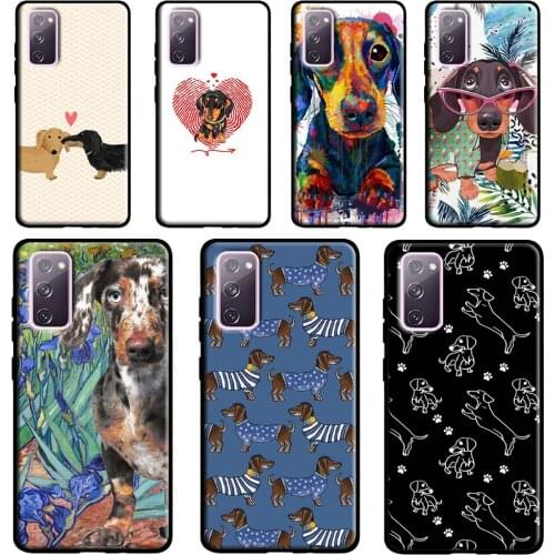 Dogs Dachshund Cute Case For Samsung Galaxy S21 Ultra S20 FE S8 S9 S10 Plus Note 20 Ultra Note 10 Plus Cover