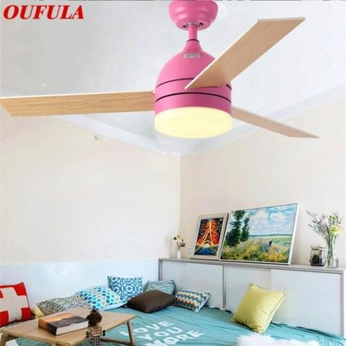 OUFULA Modern Ceiling Fan Lights With Remote Control Fan Blade Lighting Decorative For Home Living Room Bedroom Restaurant