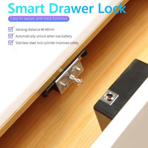 Smart Drawer Lock Intelligent Cabinet Invisible Electronic IC/ID Card TT Lock APP Unlock Keyless Furniture Door Sensor Locker