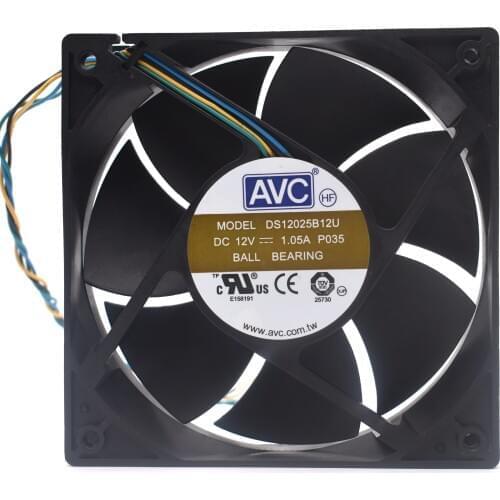 AVC DS12025B12U P035 Server Cooling Fan DC 12V 1.05A 120x120x25mm 4-wire