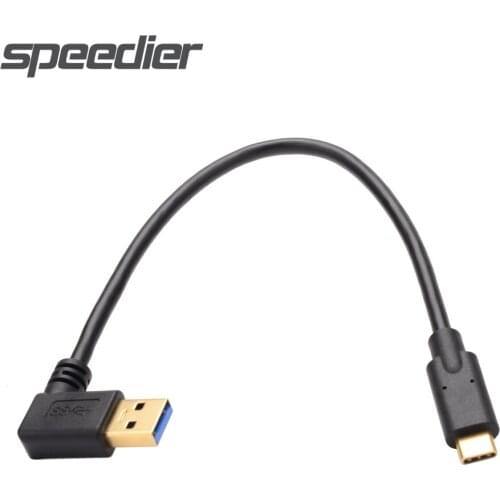 Up, Down, Left Right USB3.0 Upper Elbow Type-C Up and Down Bend 90 Degrees Data Cable Ultra Short Charging Cable 25cm