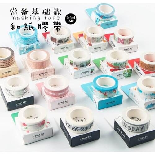 1.5cm Wide Infeel Me Brand Traveller Series Washi Tape Adhesive Tape DIY Scrapbooking Sticker Label Masking Tape