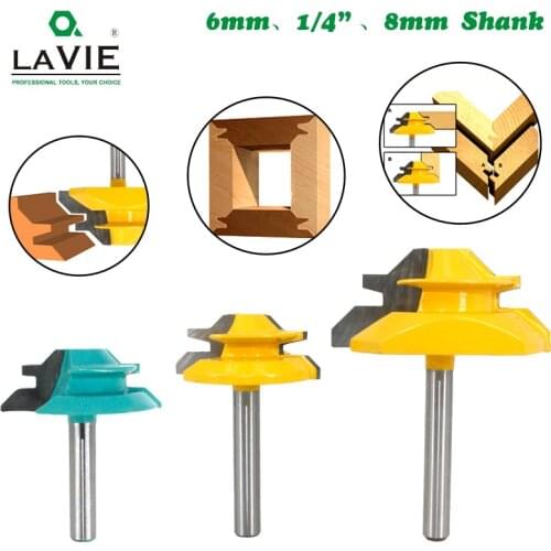 1Pc 8mm、1/4 、1/2 Shank 45 degree tenon knife jigsaw knife line knife right angle knife woodworking tool handle woodworking tool